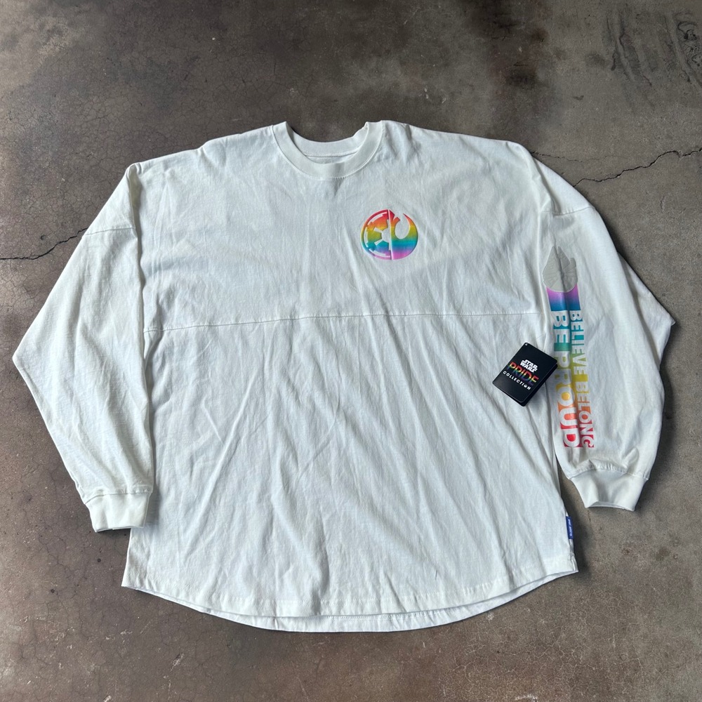 Spirit Jersey Star Wars Pride Shirt Unisex XXL White New Rainbow Long Sleeve